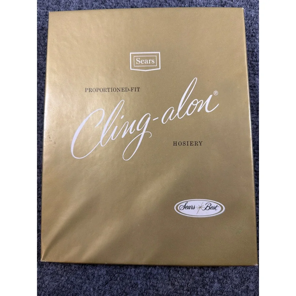 Vintage Sears Cling-alon Proportioned-Fit Hosiery Brown Nylon Stocking